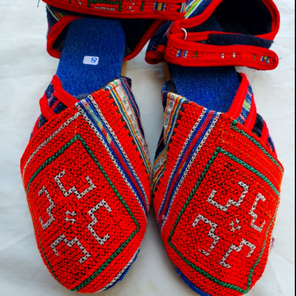 Handmade Shoes - Hmong Tribe fabric - 8w